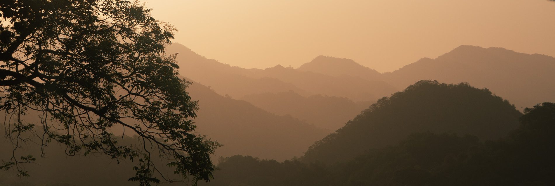 Vue coucher de soleil à Minca en Colombie
