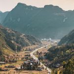 Montagnes sur la boucle d'Ha Giang au Vietnam