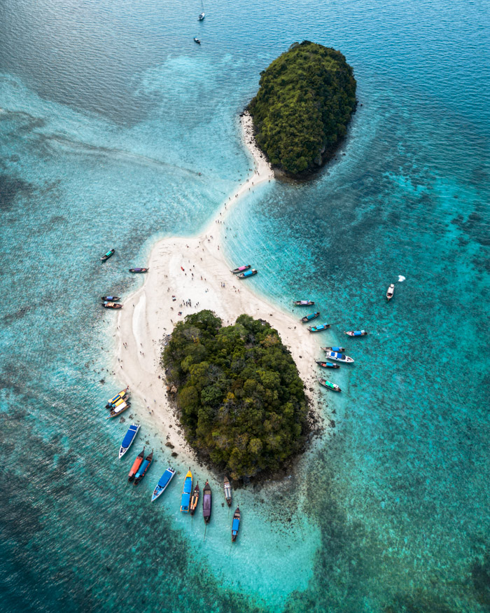 Excursion sur les îles krabi vue en drone