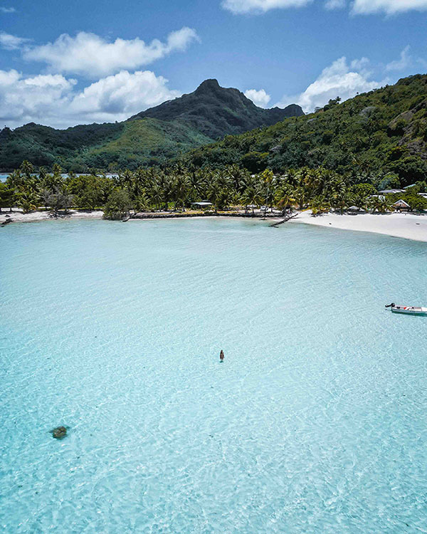 plage Terei'a en drone Maupiti