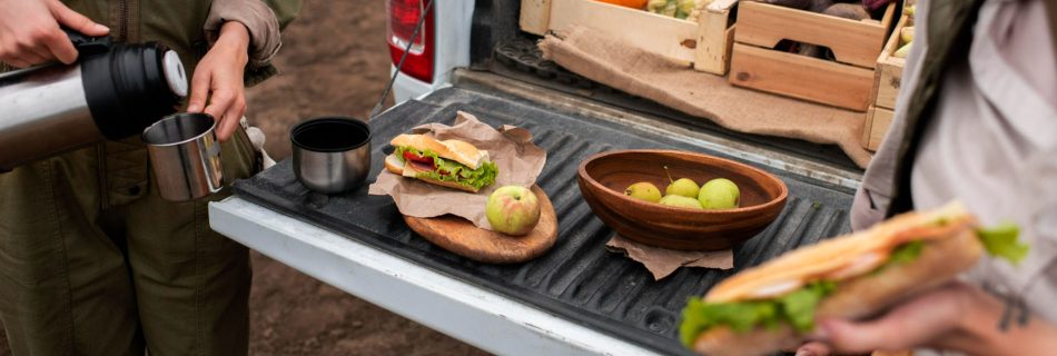 repas rapide en roadtrip 4x4