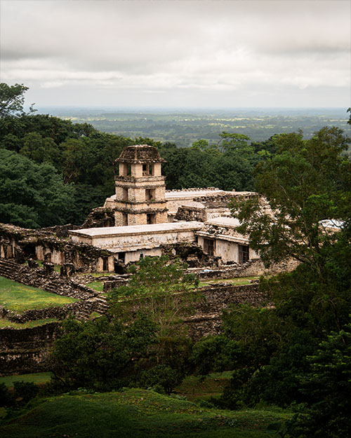 Ruines sur le site mayas Palenque