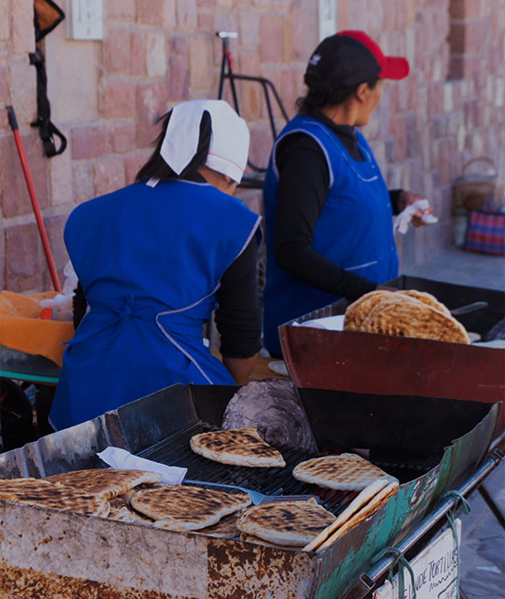 Cuisine stand tortillas chevre Huamahuaca