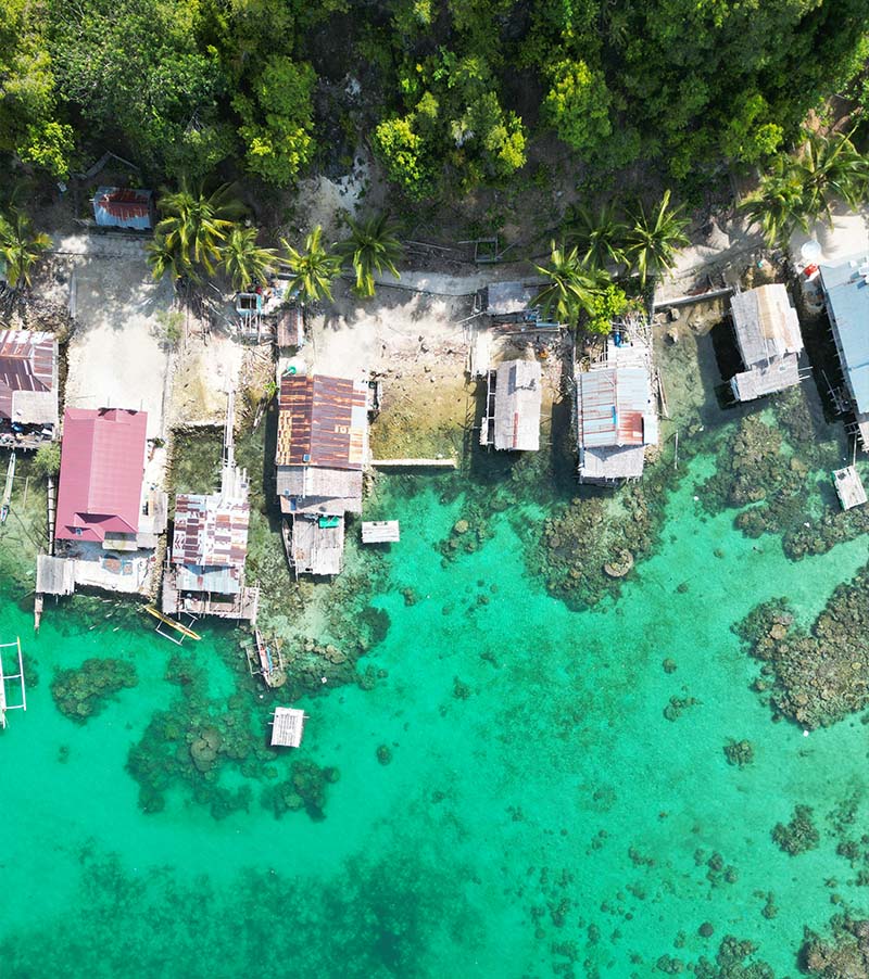 Village bajau vue du ciel